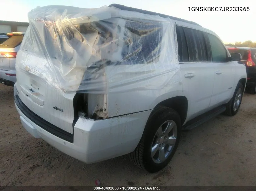 1GNSKBKC7JR233965 2018 Chevrolet Tahoe K1500 Lt