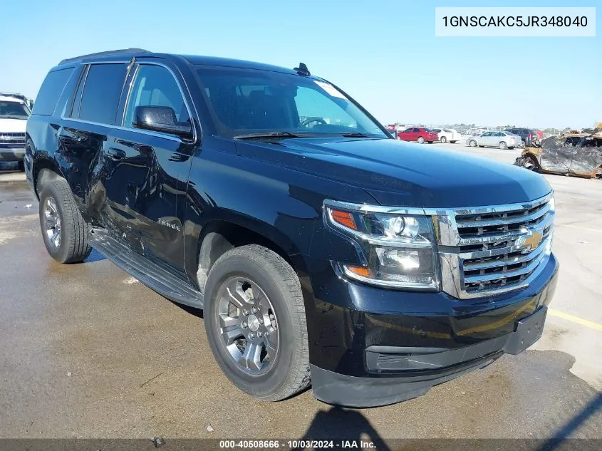 2018 Chevrolet Tahoe Ls VIN: 1GNSCAKC5JR348040 Lot: 40508666