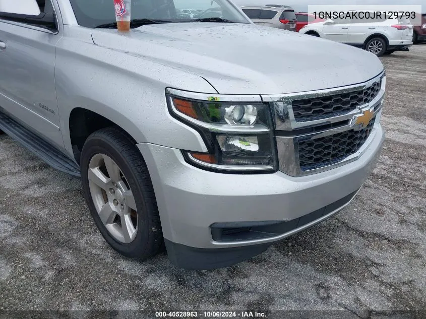 2018 Chevrolet Tahoe Ls VIN: 1GNSCAKC0JR129793 Lot: 40528963