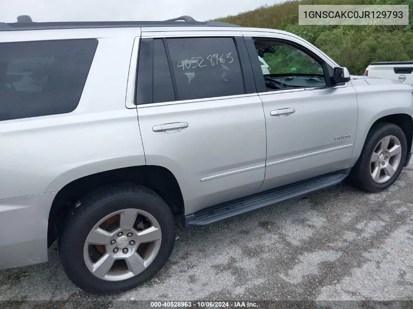 2018 Chevrolet Tahoe Ls VIN: 1GNSCAKC0JR129793 Lot: 40528963