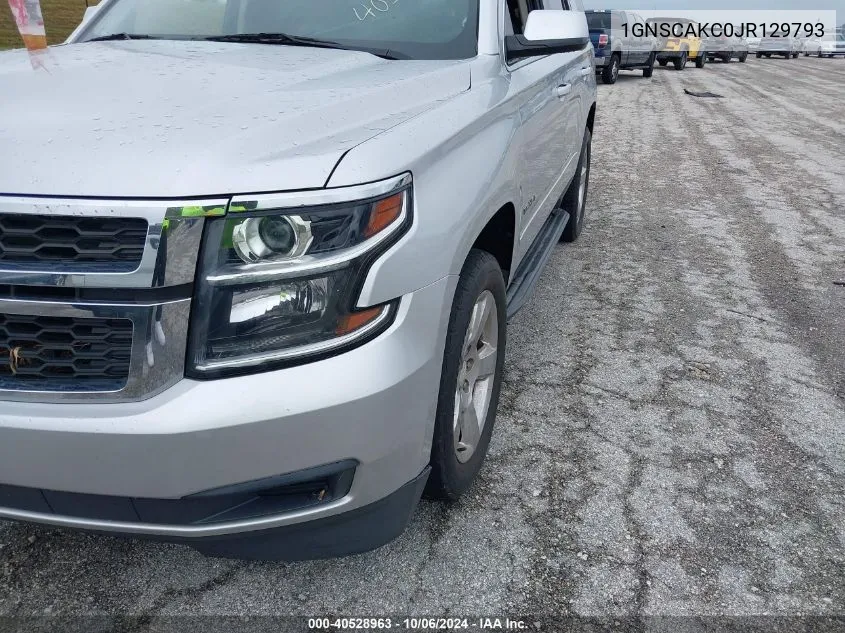 2018 Chevrolet Tahoe Ls VIN: 1GNSCAKC0JR129793 Lot: 40528963