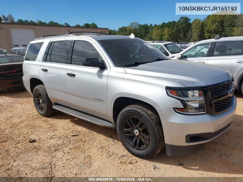 2018 Chevrolet Tahoe Lt VIN: 1GNSKBKC1JR165193 Lot: 40549516