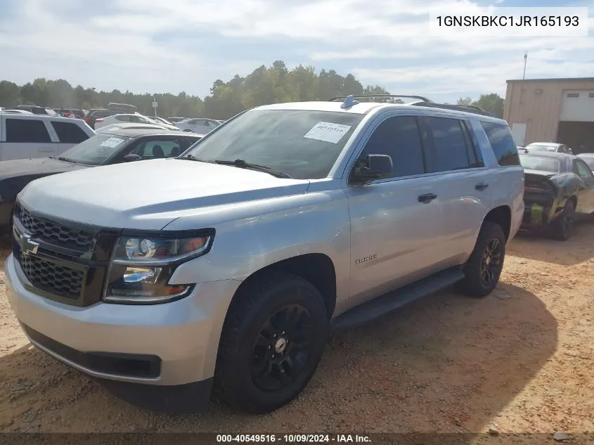 2018 Chevrolet Tahoe Lt VIN: 1GNSKBKC1JR165193 Lot: 40549516