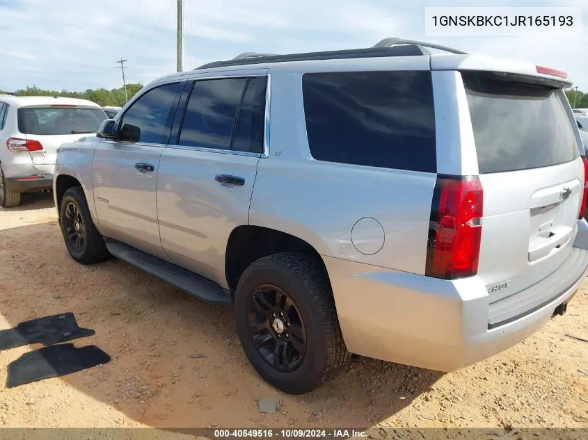 2018 Chevrolet Tahoe Lt VIN: 1GNSKBKC1JR165193 Lot: 40549516