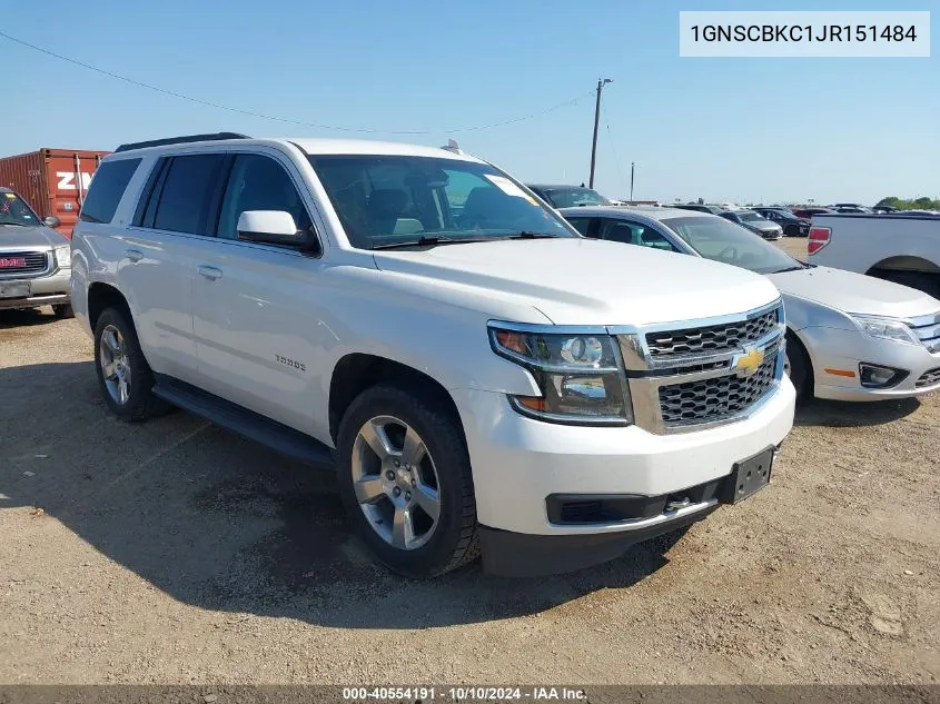 2018 Chevrolet Tahoe Lt VIN: 1GNSCBKC1JR151484 Lot: 40554191