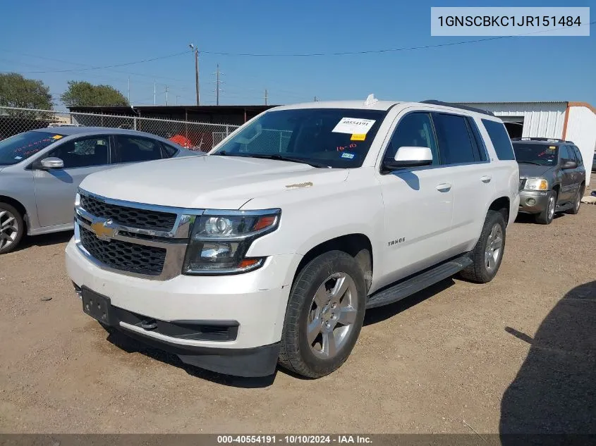 2018 Chevrolet Tahoe Lt VIN: 1GNSCBKC1JR151484 Lot: 40554191