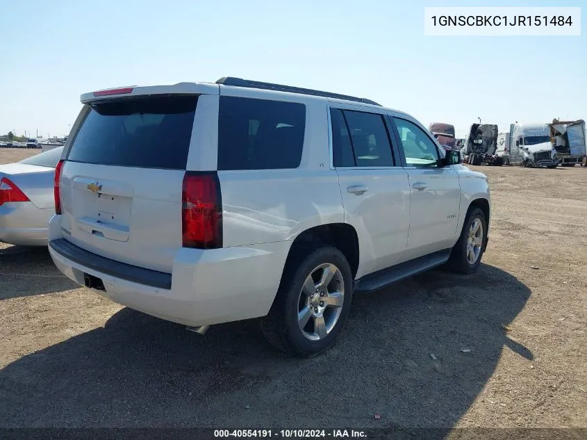 2018 Chevrolet Tahoe Lt VIN: 1GNSCBKC1JR151484 Lot: 40554191