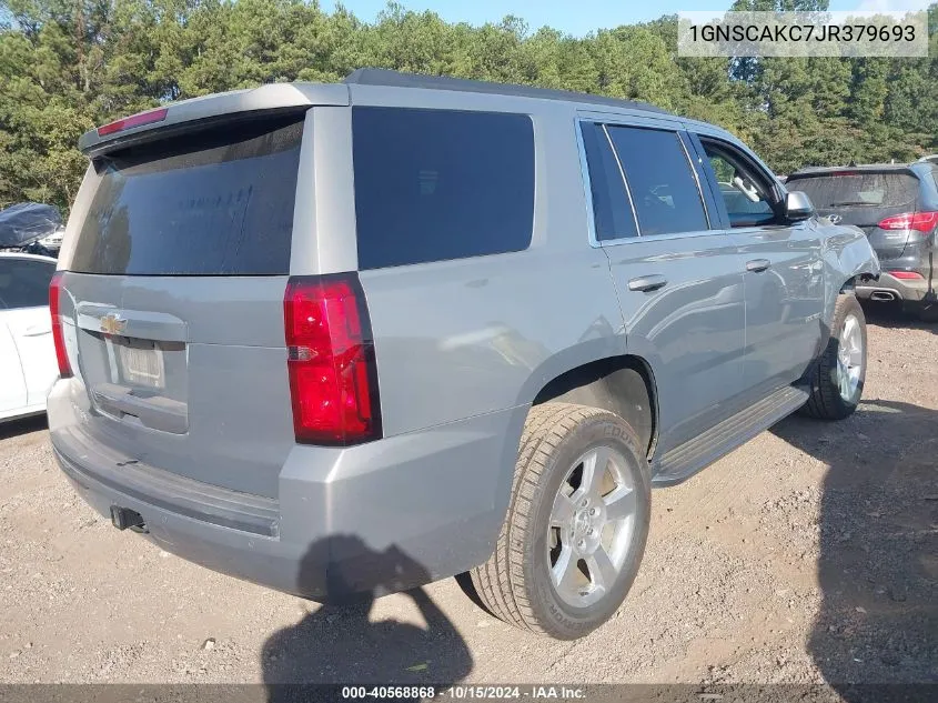 2018 Chevrolet Tahoe Ls VIN: 1GNSCAKC7JR379693 Lot: 40568868