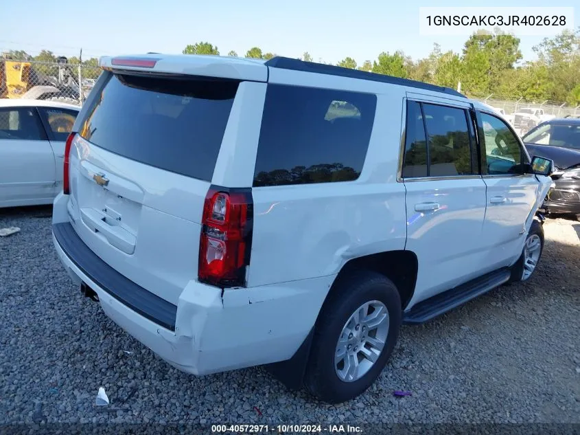 2018 Chevrolet Tahoe Ls VIN: 1GNSCAKC3JR402628 Lot: 40572971