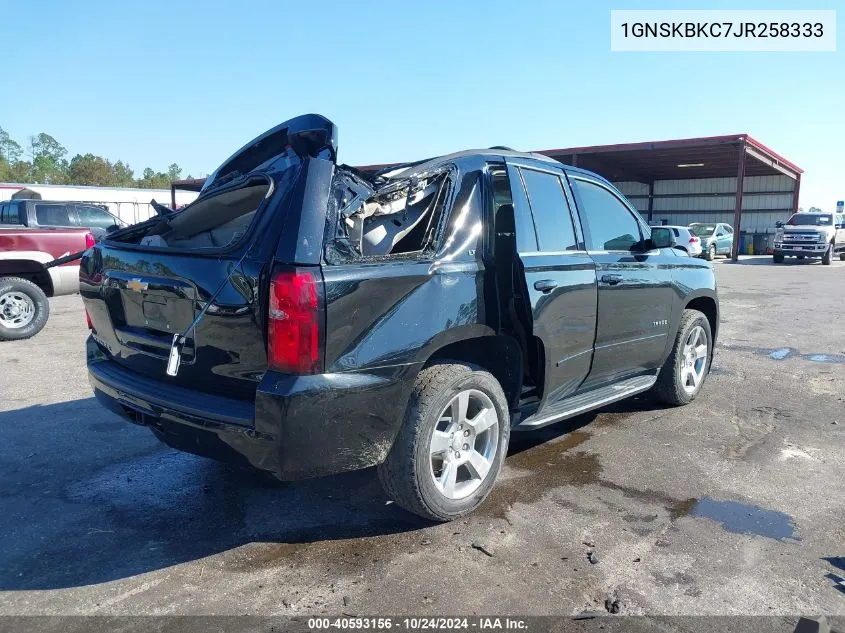 2018 Chevrolet Tahoe Lt VIN: 1GNSKBKC7JR258333 Lot: 40593156