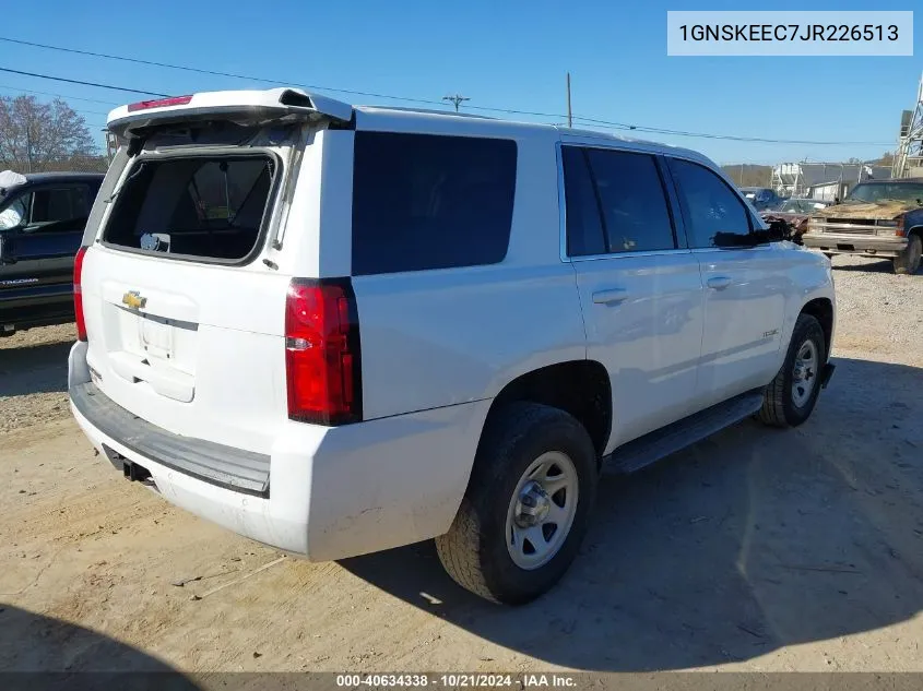 2018 Chevrolet Tahoe Commercial Fleet VIN: 1GNSKEEC7JR226513 Lot: 40634338