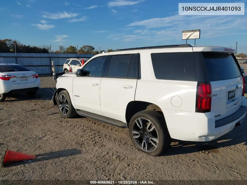 2018 Chevrolet Tahoe Premier VIN: 1GNSCCKJ4JR401093 Lot: 40668621