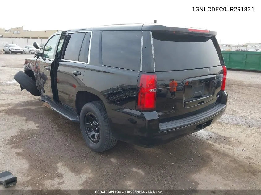 2018 Chevrolet Tahoe Commercial Fleet VIN: 1GNLCDEC0JR291831 Lot: 40681194