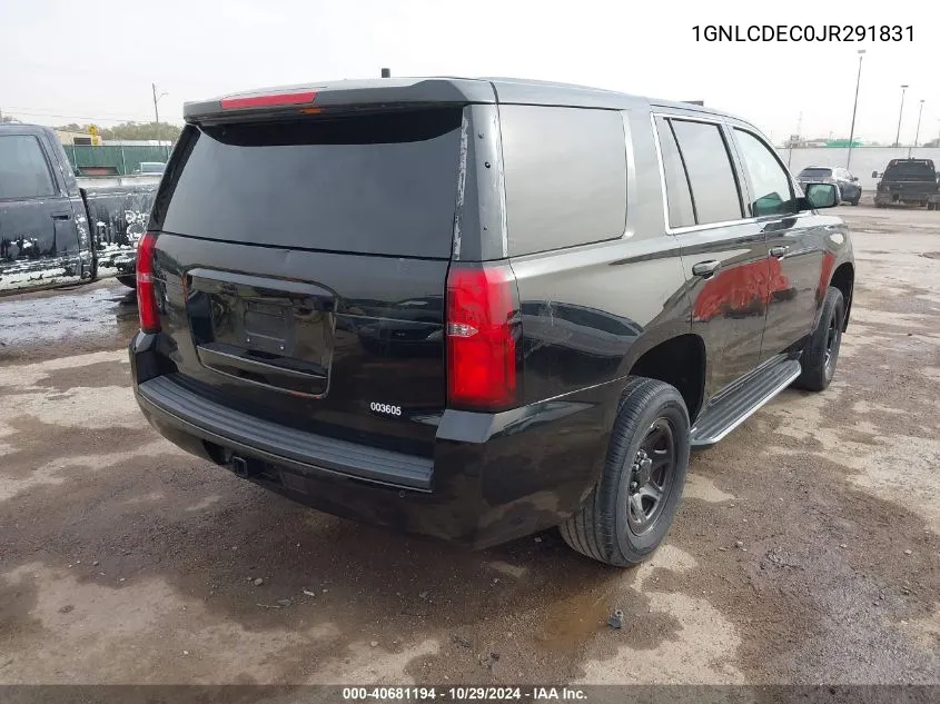 2018 Chevrolet Tahoe Commercial Fleet VIN: 1GNLCDEC0JR291831 Lot: 40681194