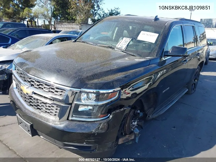 2018 Chevrolet Tahoe Lt VIN: 1GNSKBKC8JR109851 Lot: 40702127