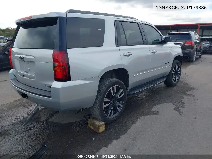 2018 Chevrolet Tahoe Premier VIN: 1GNSKCKJXJR179386 Lot: 40724947