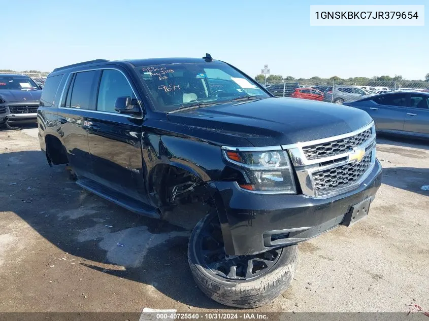 2018 Chevrolet Tahoe Lt VIN: 1GNSKBKC7JR379654 Lot: 40725540