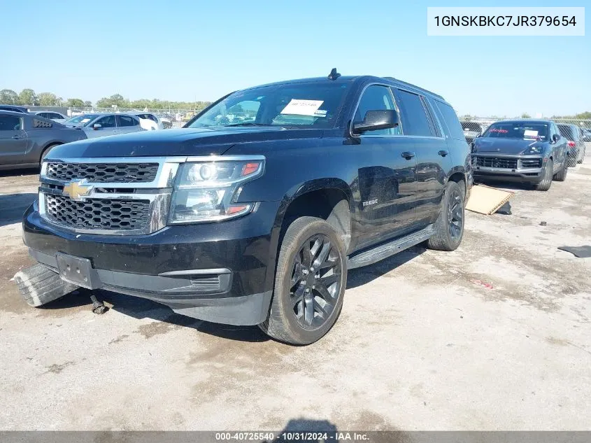 2018 Chevrolet Tahoe Lt VIN: 1GNSKBKC7JR379654 Lot: 40725540