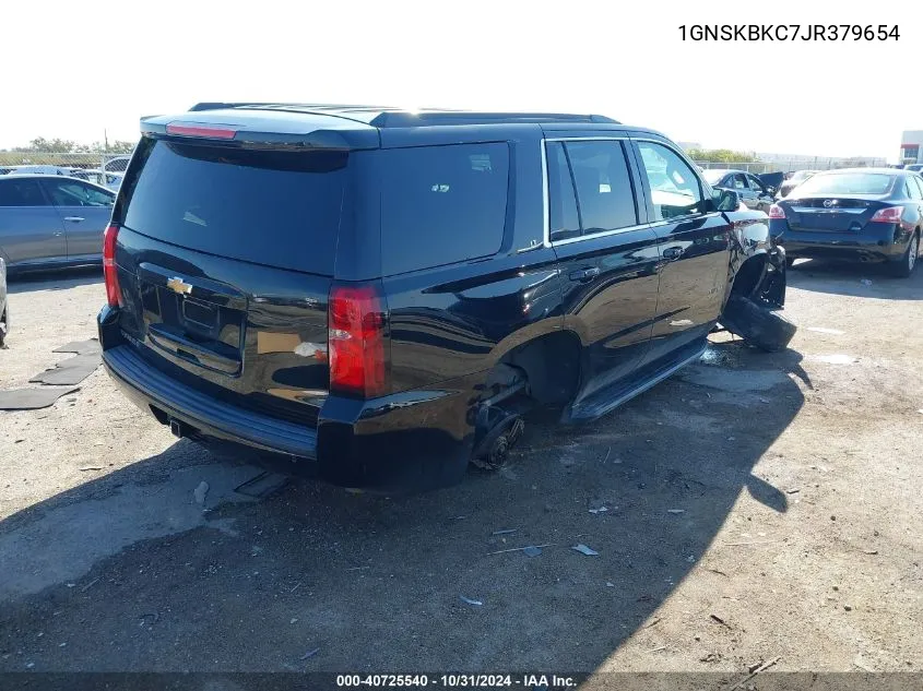 2018 Chevrolet Tahoe Lt VIN: 1GNSKBKC7JR379654 Lot: 40725540