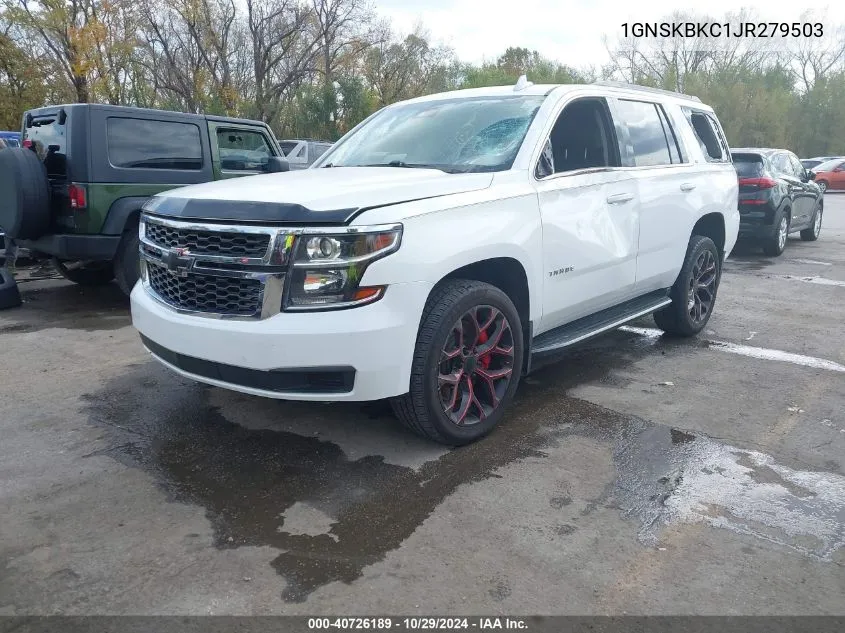 2018 Chevrolet Tahoe Lt VIN: 1GNSKBKC1JR279503 Lot: 40726189