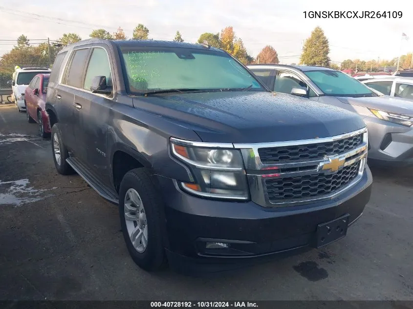 1GNSKBKCXJR264109 2018 Chevrolet Tahoe Lt