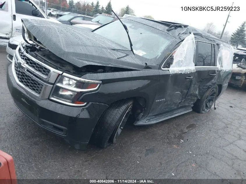 2018 Chevrolet Tahoe Lt VIN: 1GNSKBKC5JR259223 Lot: 40842006