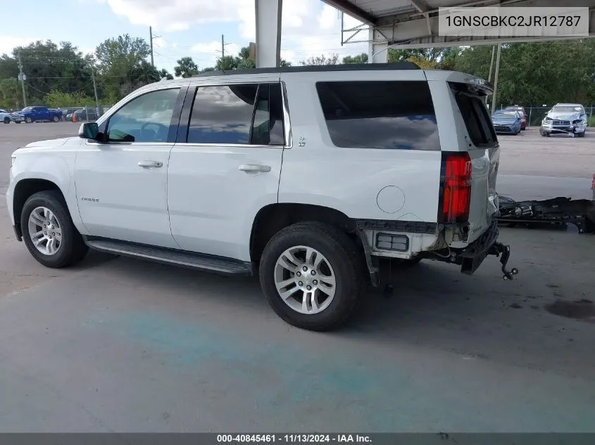 1GNSCBKC2JR12787 2018 Chevrolet Tahoe Lt