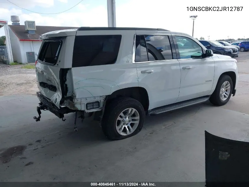 1GNSCBKC2JR12787 2018 Chevrolet Tahoe Lt