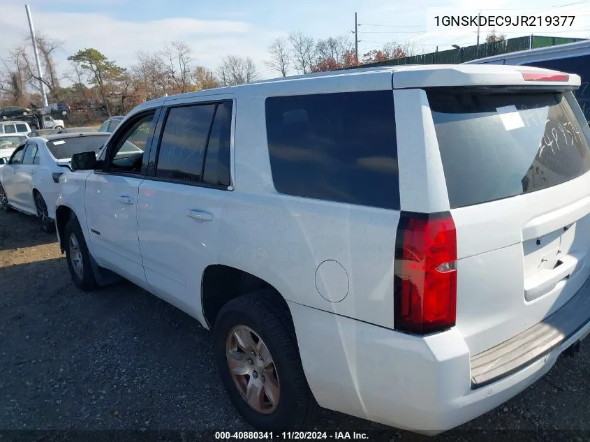 2018 Chevrolet Tahoe Commercial Fleet VIN: 1GNSKDEC9JR219377 Lot: 40880341