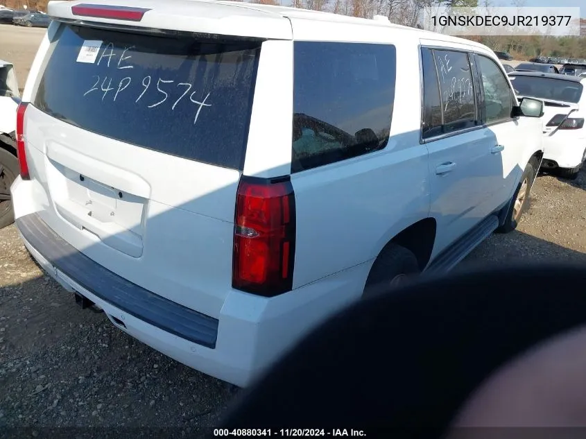 2018 Chevrolet Tahoe Commercial Fleet VIN: 1GNSKDEC9JR219377 Lot: 40880341