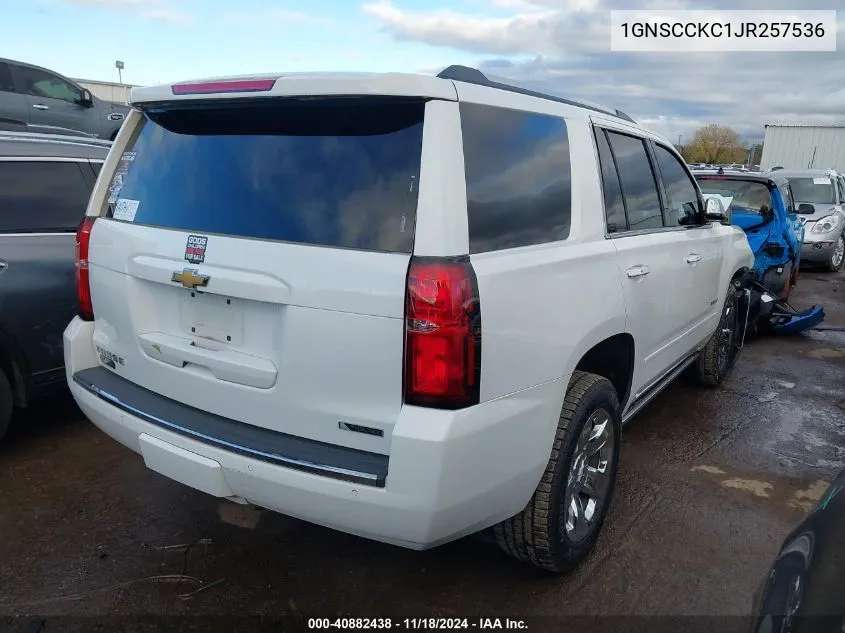 2018 Chevrolet Tahoe Premier VIN: 1GNSCCKC1JR257536 Lot: 40882438