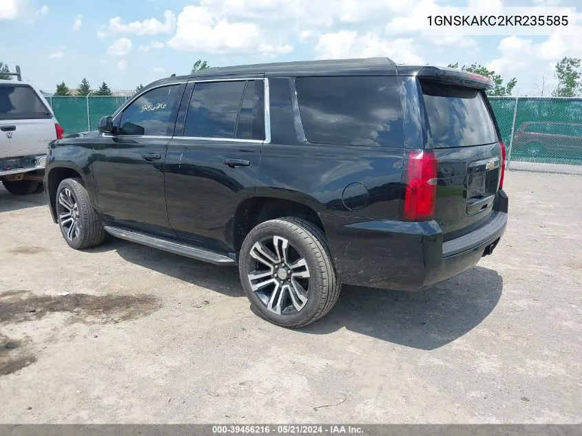 2019 Chevrolet Tahoe Ls VIN: 1GNSKAKC2KR235585 Lot: 39456216