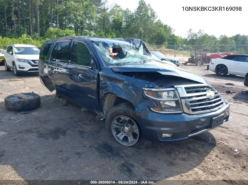 2019 Chevrolet Tahoe Lt VIN: 1GNSKBKC3KR169098 Lot: 39506014