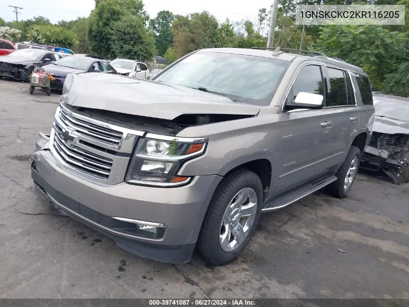 2019 Chevrolet Tahoe Premier VIN: 1GNSKCKC2KR116205 Lot: 39741087