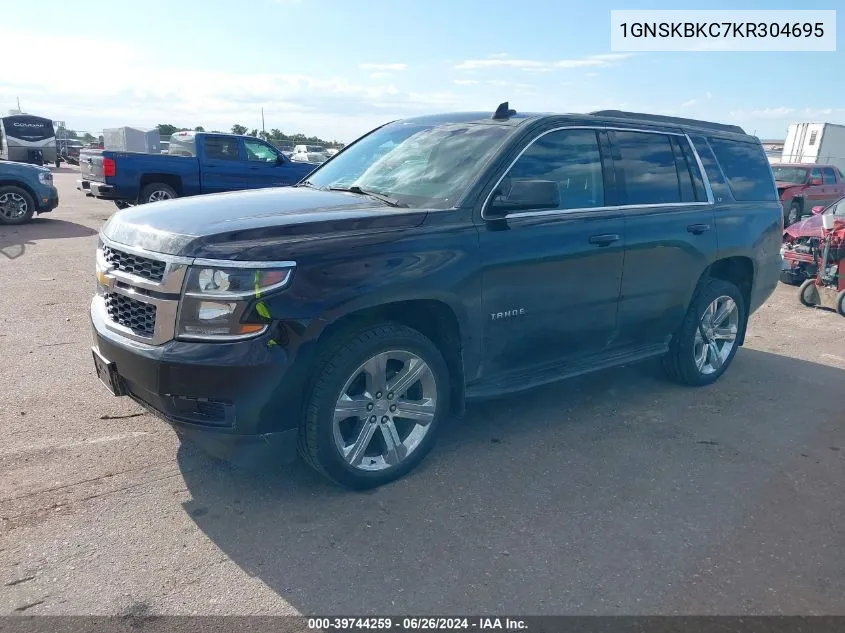 2019 Chevrolet Tahoe Lt VIN: 1GNSKBKC7KR304695 Lot: 39744259