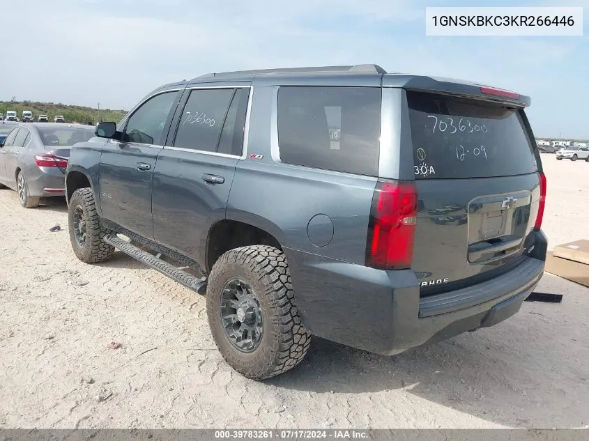 2019 Chevrolet Tahoe Lt VIN: 1GNSKBKC3KR266446 Lot: 39783261