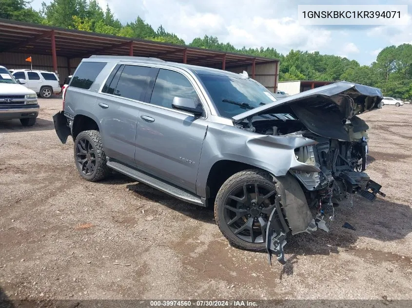 2019 Chevrolet Tahoe Lt VIN: 1GNSKBKC1KR394071 Lot: 39974560