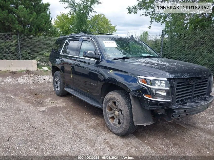 2019 Chevrolet Tahoe Ls VIN: 1GNSKAKC2KR182967 Lot: 40030098