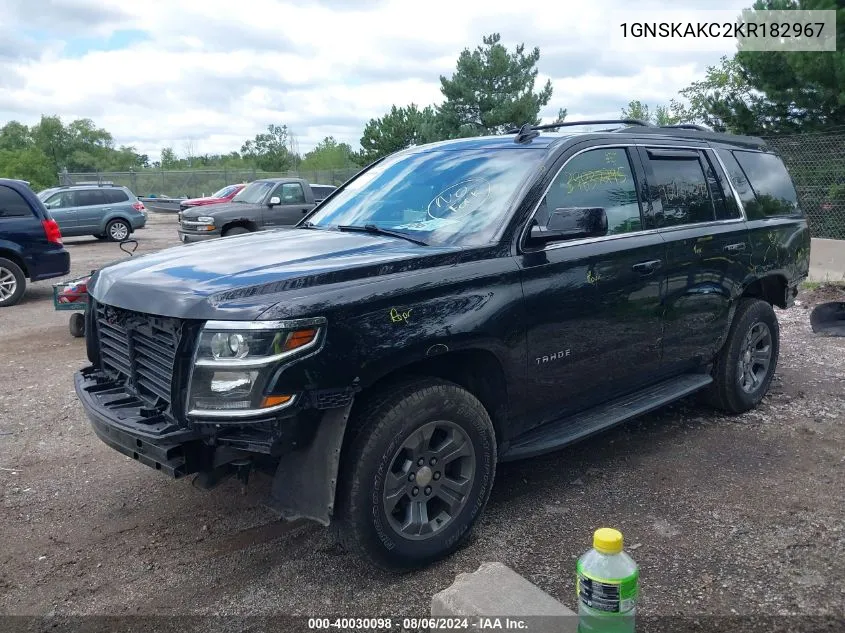 2019 Chevrolet Tahoe Ls VIN: 1GNSKAKC2KR182967 Lot: 40030098