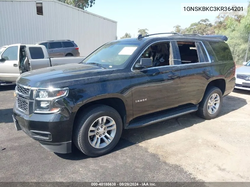 2019 Chevrolet Tahoe Lt VIN: 1GNSKBKC3KR364201 Lot: 40185638