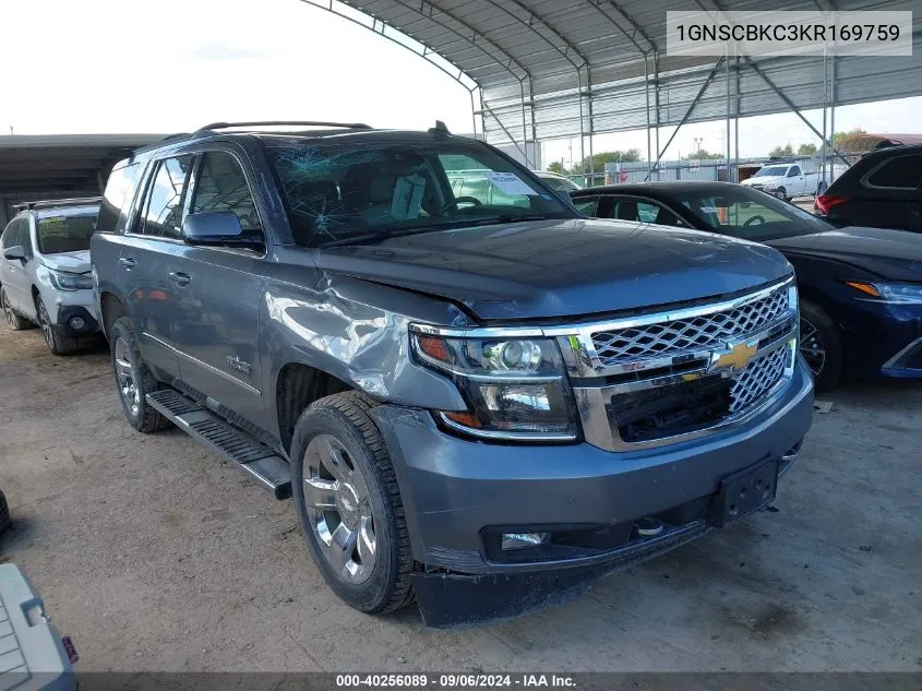 2019 Chevrolet Tahoe Lt VIN: 1GNSCBKC3KR169759 Lot: 40256089