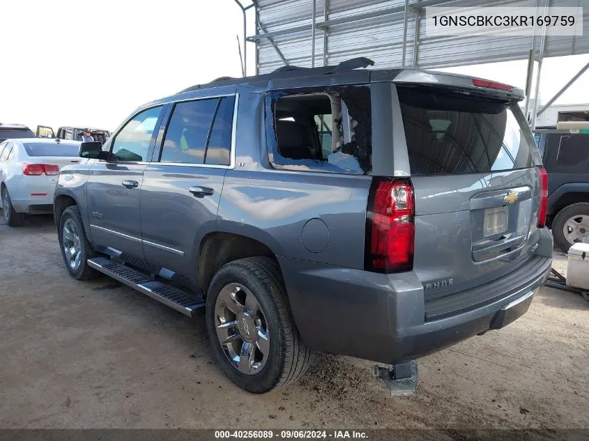 2019 Chevrolet Tahoe Lt VIN: 1GNSCBKC3KR169759 Lot: 40256089