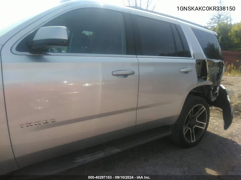 2019 Chevrolet Tahoe Ls VIN: 1GNSKAKC0KR338150 Lot: 40297153