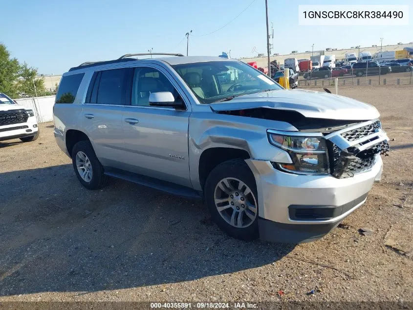 2019 Chevrolet Tahoe Lt VIN: 1GNSCBKC8KR384490 Lot: 40355891