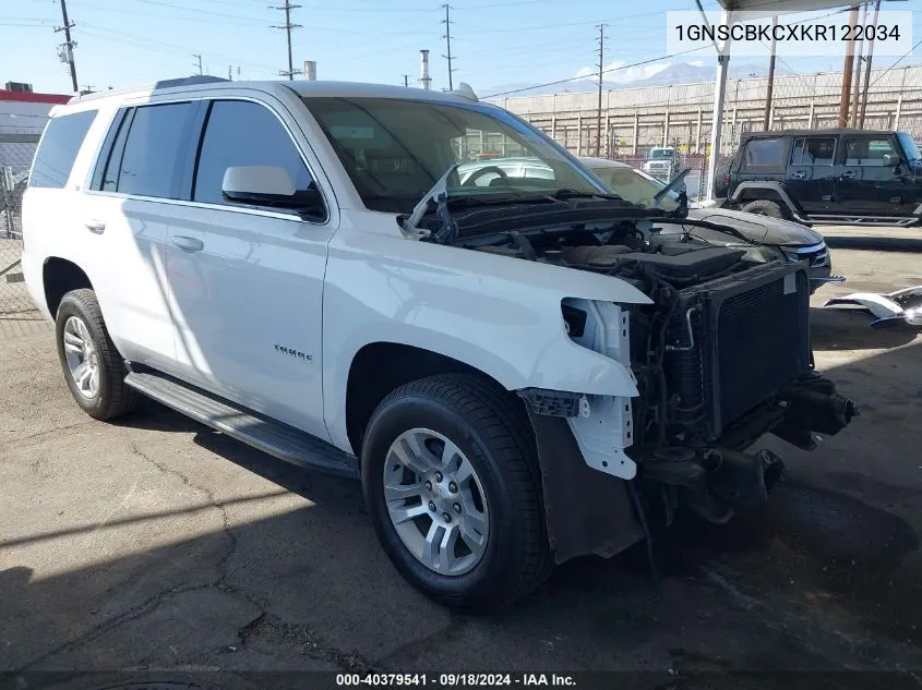 2019 Chevrolet Tahoe Lt VIN: 1GNSCBKCXKR122034 Lot: 40379541