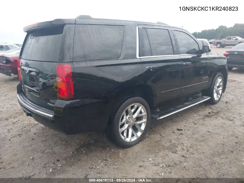 2019 Chevrolet Tahoe Premier VIN: 1GNSKCKC1KR240823 Lot: 40418113