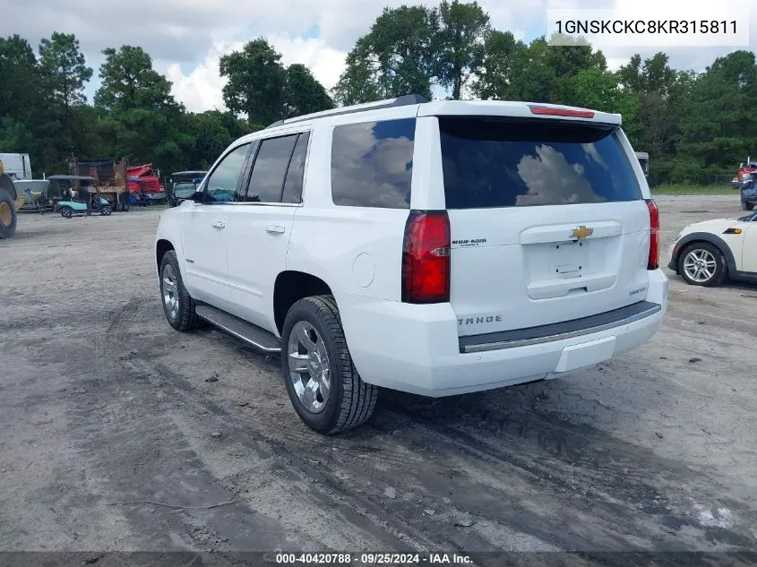 2019 Chevrolet Tahoe Premier VIN: 1GNSKCKC8KR315811 Lot: 40420788