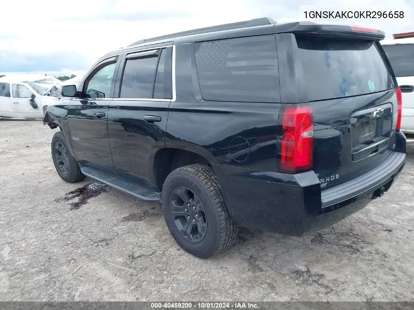 2019 Chevrolet Tahoe Ls VIN: 1GNSKAKC0KR296658 Lot: 40459200