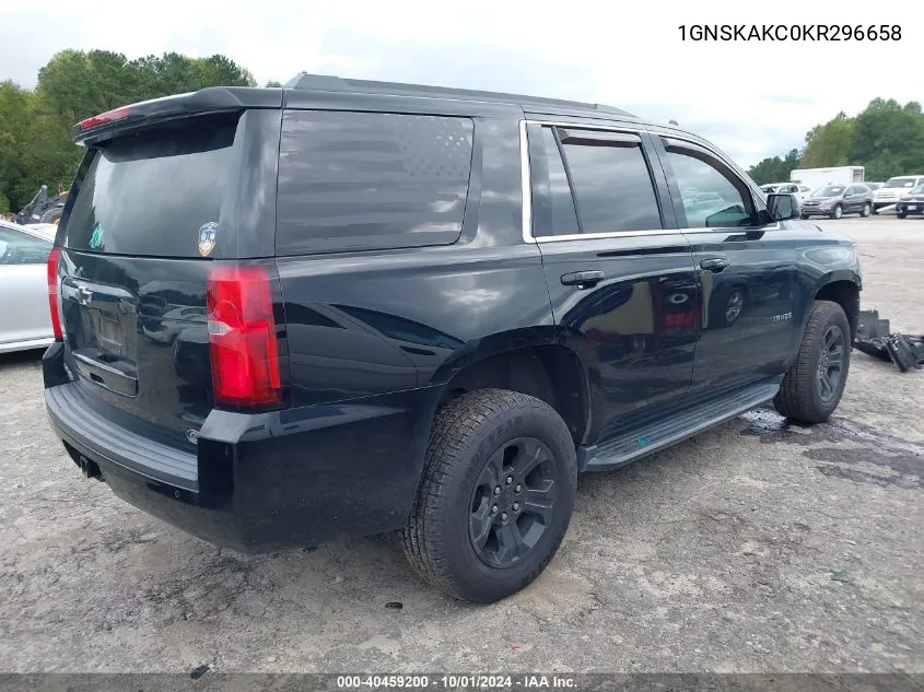 2019 Chevrolet Tahoe Ls VIN: 1GNSKAKC0KR296658 Lot: 40459200