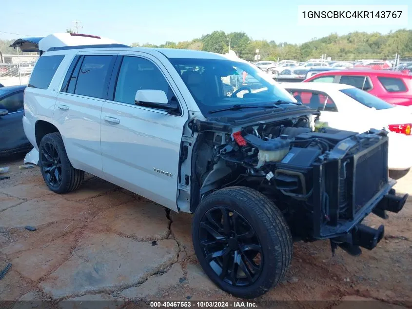 2019 Chevrolet Tahoe Lt VIN: 1GNSCBKC4KR143767 Lot: 40467553